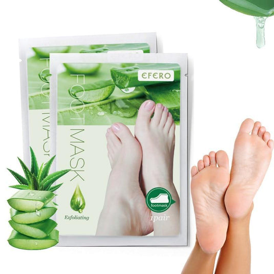 Aloe Vera Exfoliating Foot Mask for Peeling, Pedicure, and Heel Care