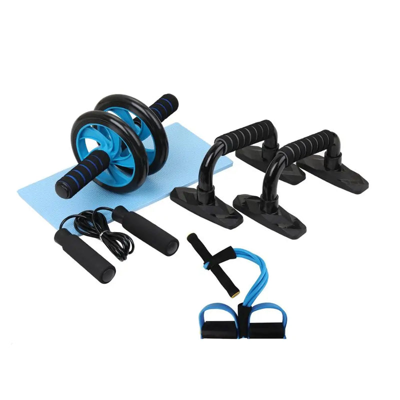 Load image into Gallery viewer, Home Fitness Set: Abdominal Wheel Roller, Push-Up Bar, and Jump Rope
