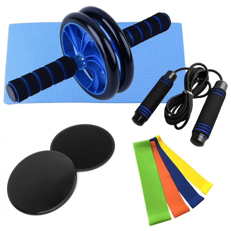 Load image into Gallery viewer, Home Fitness Set: Abdominal Wheel Roller, Push-Up Bar, and Jump Rope
