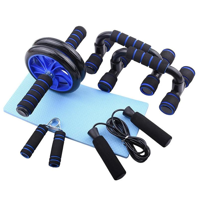 Load image into Gallery viewer, Home Fitness Set: Abdominal Wheel Roller, Push-Up Bar, and Jump Rope
